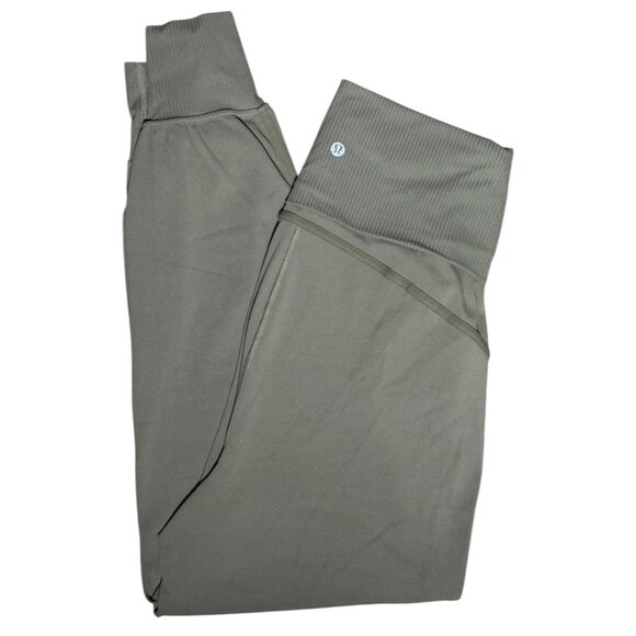 Lululemon 6 Align Super-High-Rise Ribbed-Waist Jogger Green Croos-waist pocket - Picture 5 of 12